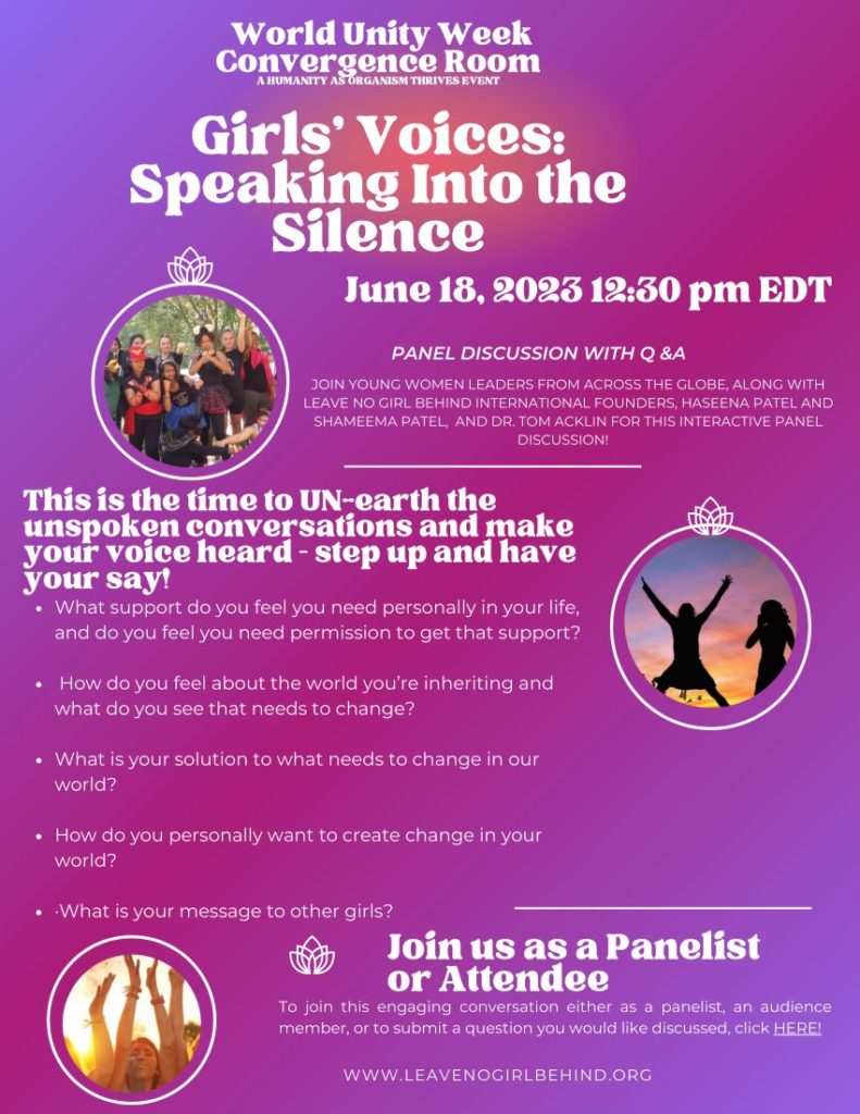 Girls Voices-speaking into the Silence - invitation to be a panelist